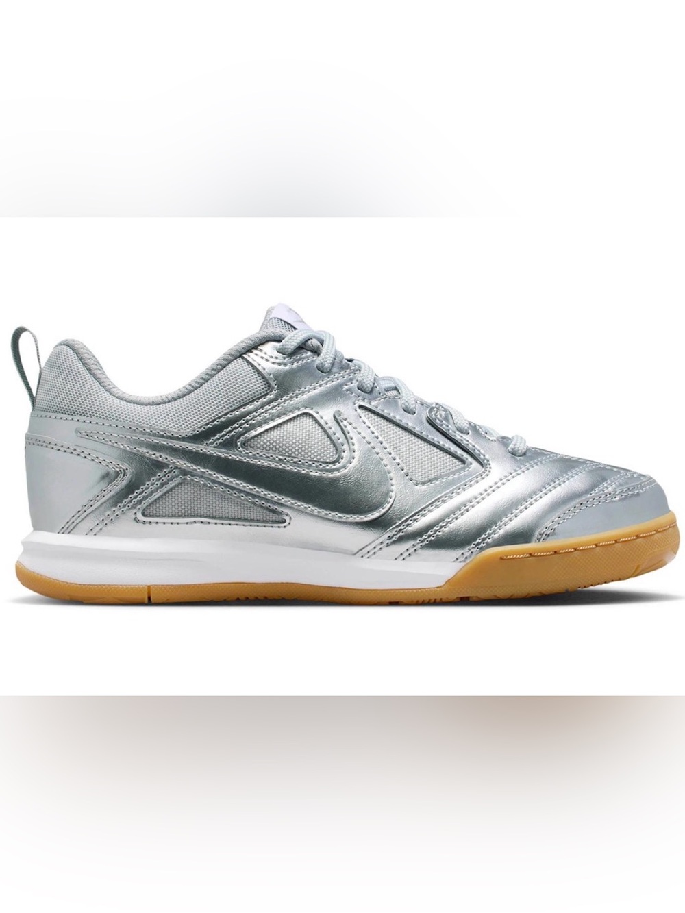 Nike Gato LV8 GS Metallic Silver Gum Sneakers 6Y Women’s 7.5 EUC w/ Box